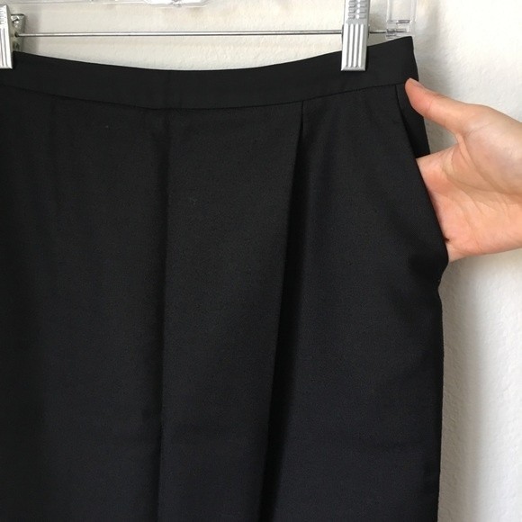 Tibi Sharkskin Suiting Draped Black Midi Skirt - Picture 4 of 8